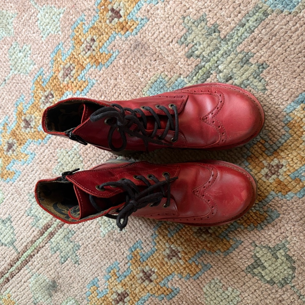 Fly London Red Ankle Boots - Picture 4 of 7